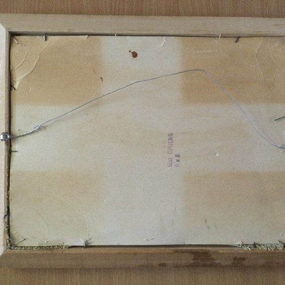 Vintage needlepoint needlework embroidery hand craft deer trees solid wood frame - Picture 3 of 3